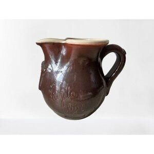 Portuguese Redware Pitcher with coat of arms  5' tall